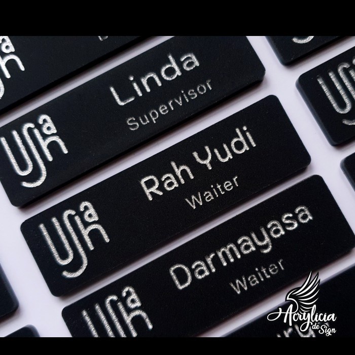 

!!!!!!] Name Tag Acrylic Engraved / Nama Dada Akrilik Grafir