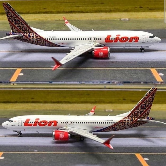 MINIATUR PESAWAT LION AIR BOEING 737-8 MAX PK-LQM PHOENIX 1:400