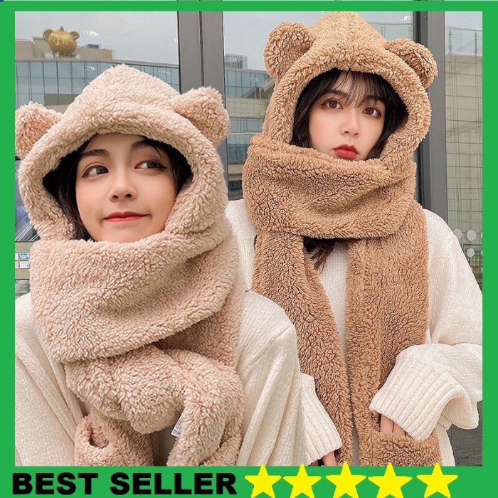 TOPI JENNIE LUCU IMUT TOPI BERUANG SYAL PANJANG DEWASA ANAK-ANAK SYAL