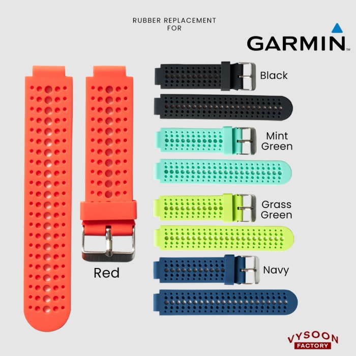 Strap Rubber Tali Pengganti Jam Garmin Forerunner 235 / Fr235 Silikon