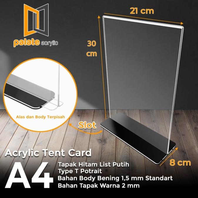 

rin TENT HOLDER A4 / TENT CARD / NOMOR MEJA ALAS HITAM KAFE