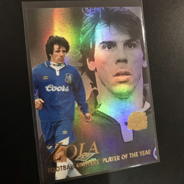 kartu bola merlin premier gold 98 gianfranco zola hologram rare rerekeke85