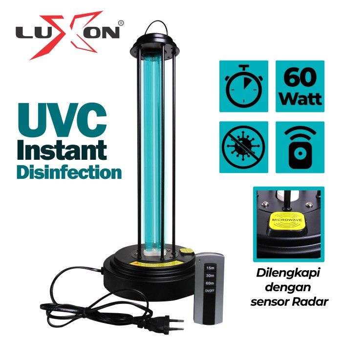 Lampu Ultraviolet UV-C Ozone Lamp LUXON 60W Remote dan Sensor Radar