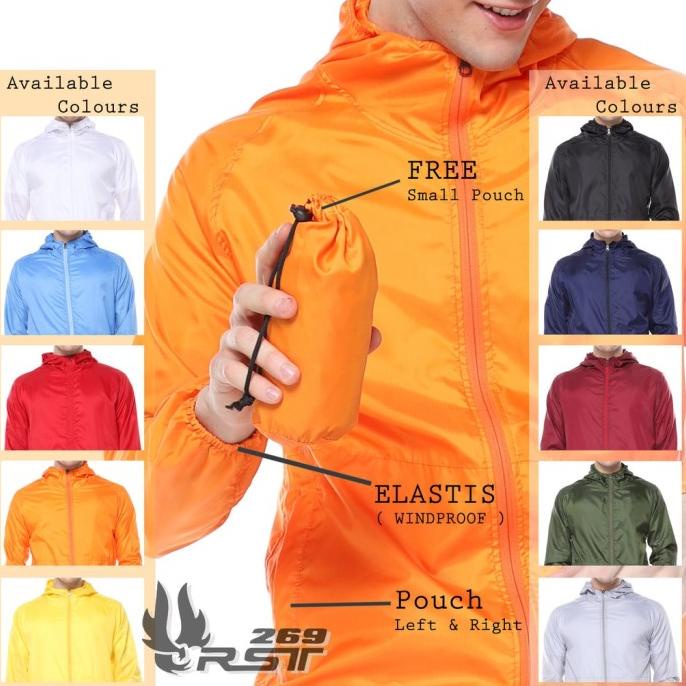 Jaket Parasut Olahraga Pembakar Lemak Sepeda Lari Running Pria Wanita