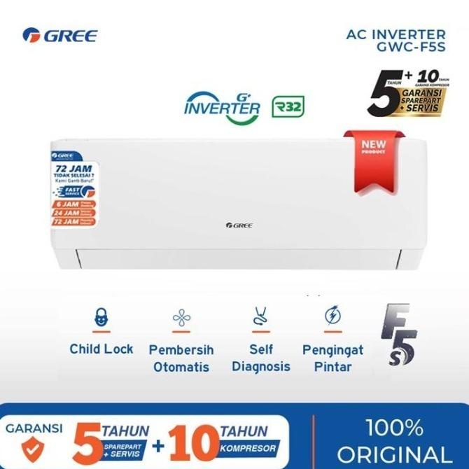 AC GREE GWC 09 F5S INVERTER 1 PK GREE F5S 1PK INVERTER AC GREE Kualitas Bagus