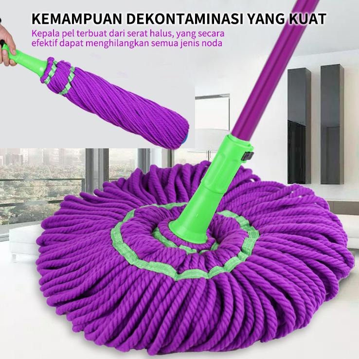 Hsye*117 Gm Bear Alat Pel Lantai Putar Praktis Otomatis 1109 - Magic Twist Mop