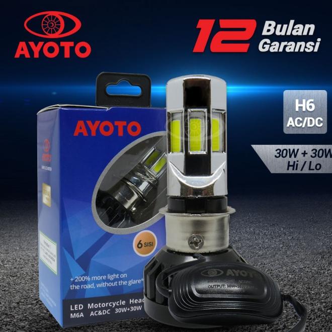Lampu Led Motor Bebek Matic 6 Sisi Ayoto M6A Ac Dc 30W