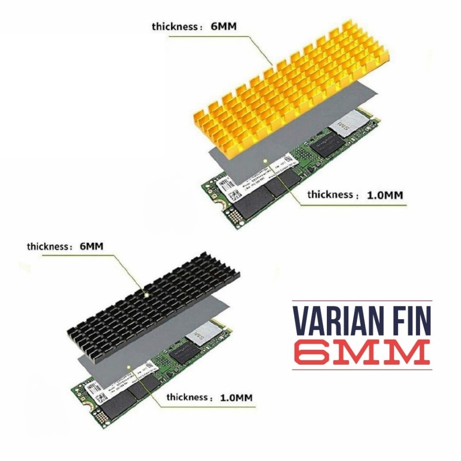 Heat sink SSD NVME M2 2280 6MM