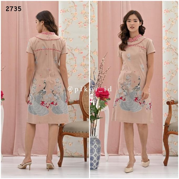 Batik Dress Cheongsam Batik Merah / Dress Qipao Wanita / Dress Merah Modern Limited Edition