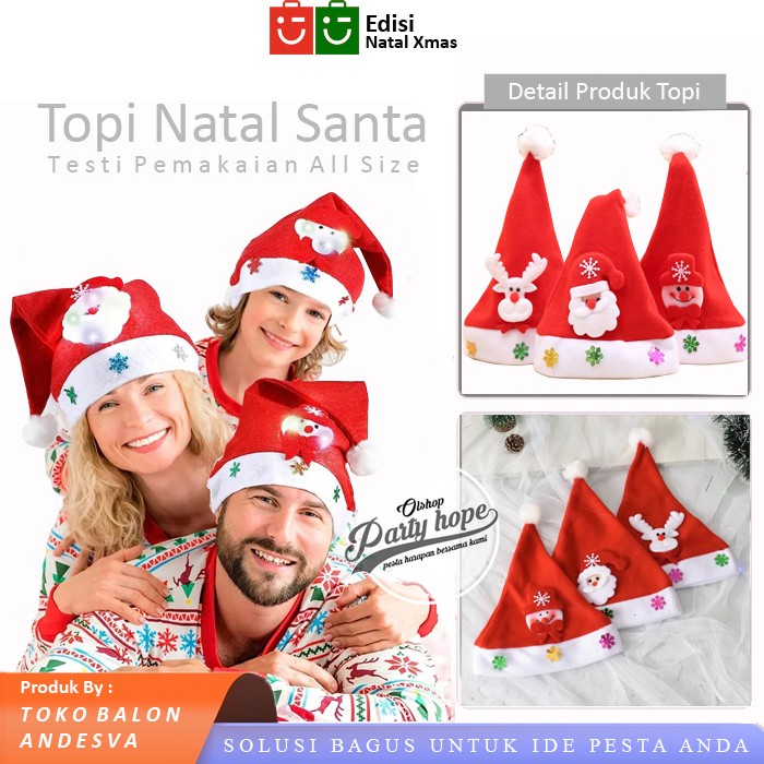

Topi Natal Bludru Boneka xmas / Aksesoris Natal Topi Santa Claus Murah Limited Stock