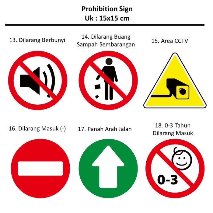 

Terlaris - Stiker Dilarang Prohibition Sign Tanda Logo EHS Safety CCTV Sampah Jal