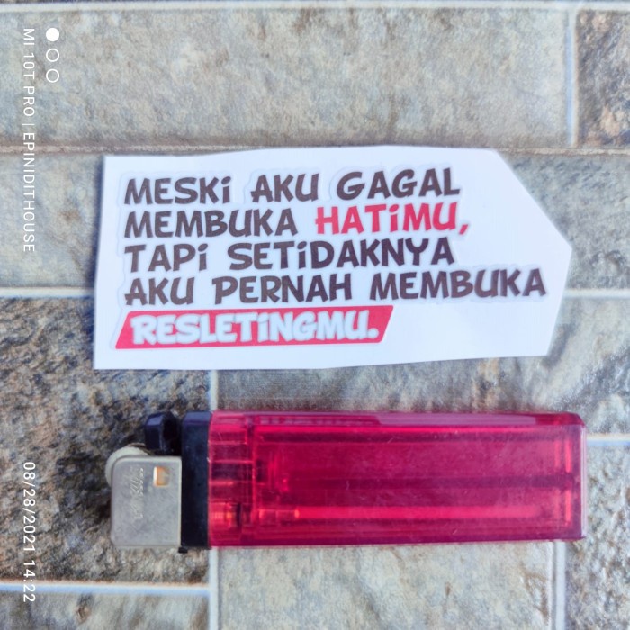

Terlaris - Stiker Vinyl Meski Gagal Buka Hati Resleting Kata Lucu Nyleneh Humor