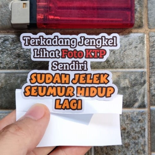 

Terlaris - Stiker Kata Jengkel Lihat Foto KTP Humor Lucu Viral Plesetan Meme FYP