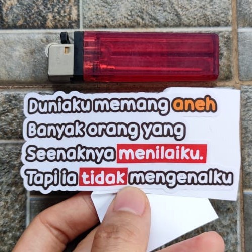 

Terlaris - Stiker Kata Duniaku Aneh Menilai Humor Lucu Viral Plesetan Meme Parodi