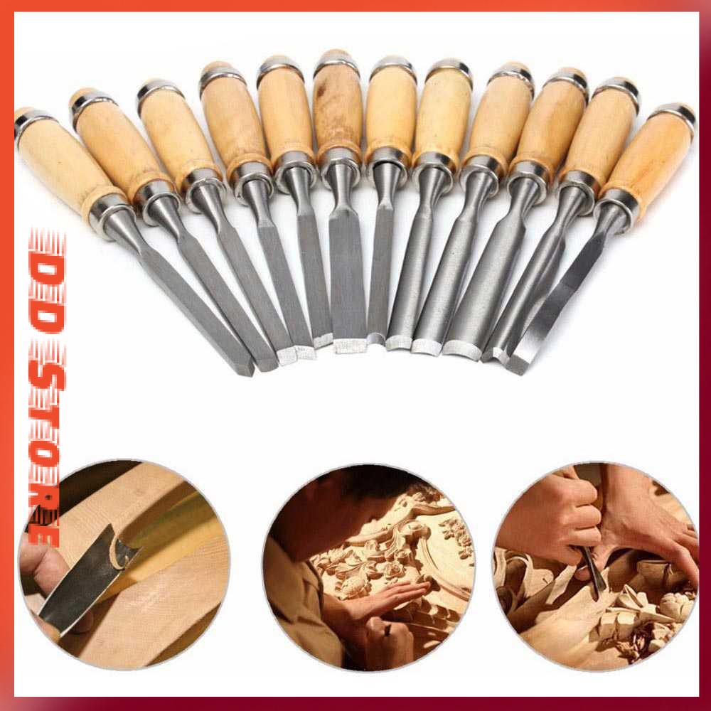 

TERMURAH !!! Ginflash Set Pisau Ukir Pahat Kayu 12 in 1 Wood Carving Art Knife - OE12