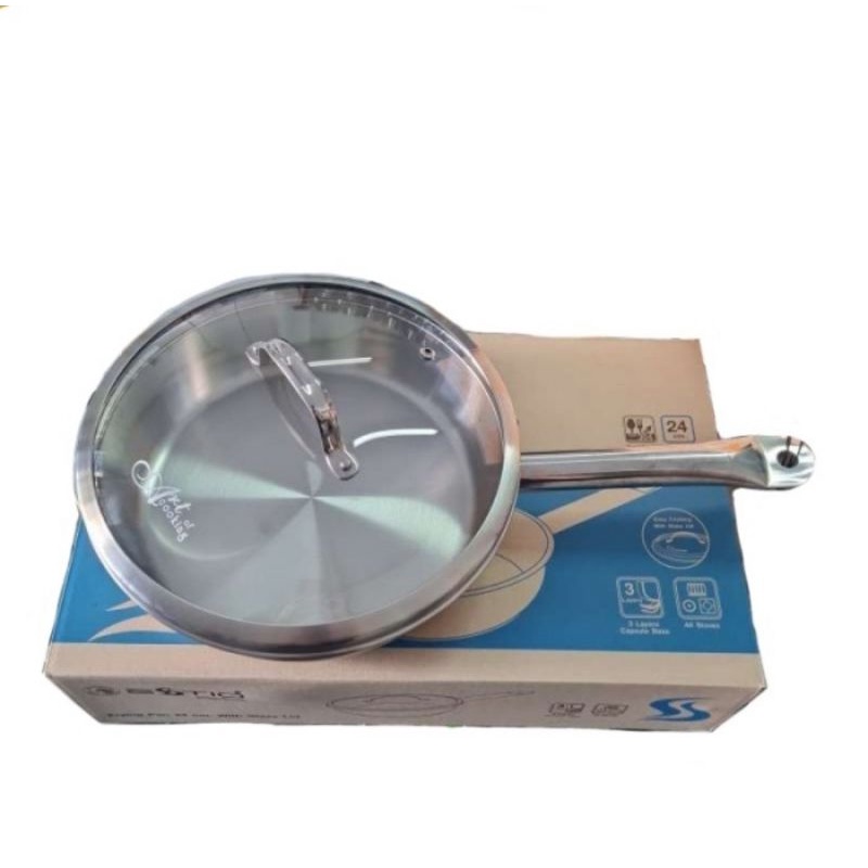 ZEBRA PANCI 24CM FRYING PAN 175102 STAINLESS FRYPAN ESTIO PRO GLASSLID