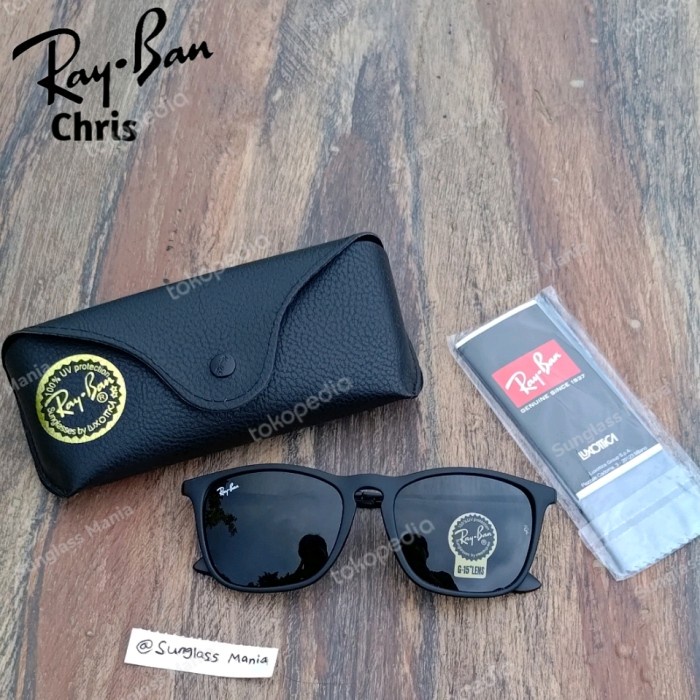 [Baru] Rayban Chris 4187 Black Sunglasses Terbaru