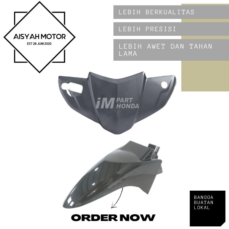 Cover Bodi Batok Depan Spakbor Depan Honda Vario 110 CW Warna Abu Abu