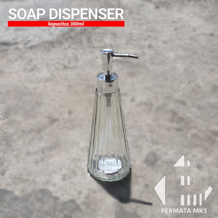 ,,,,,,,] Botol Sabun Kaca 300ml / Glass Soap Dispenser / Aksesoris Kamar Mandi