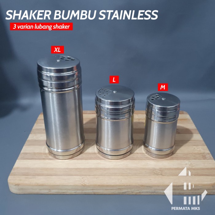 .........] Tempat Bumbu Shaker Stainless / Salt Pepper Shaker