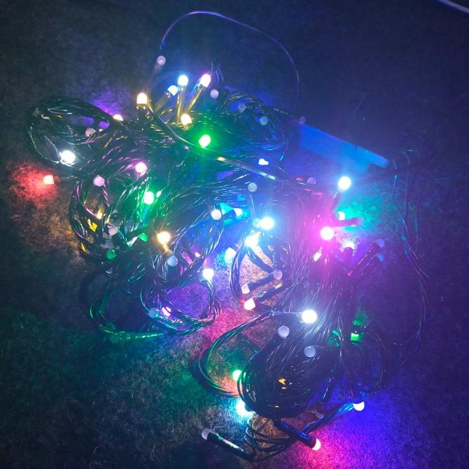 lampu natal musik 100 LED panjang kabel 10meter
