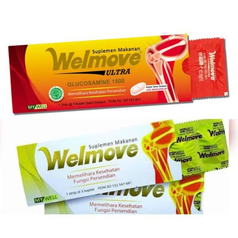 Welmove Isi 5 Suplemen Sendi Glucosamine / Welmove Ultra Merah