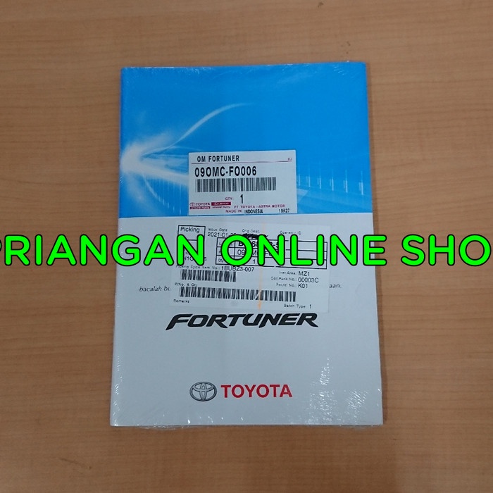 [New Ori] Manual Book Buku Pedoman Toyota Fortuner Diskon