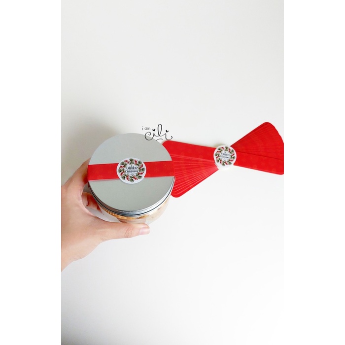 

Ready...Ready...Ready...] (SC066/SC067) stiker natal merry christmas RED SNOW untuk toples