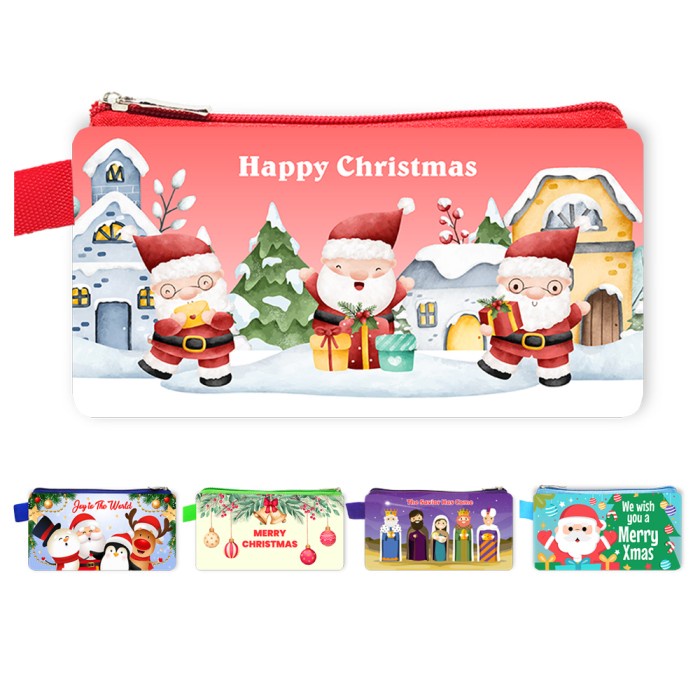 

/////] Christmas Case Aneka Karakter dan Motif Tempat Pensil Suvenir Natal