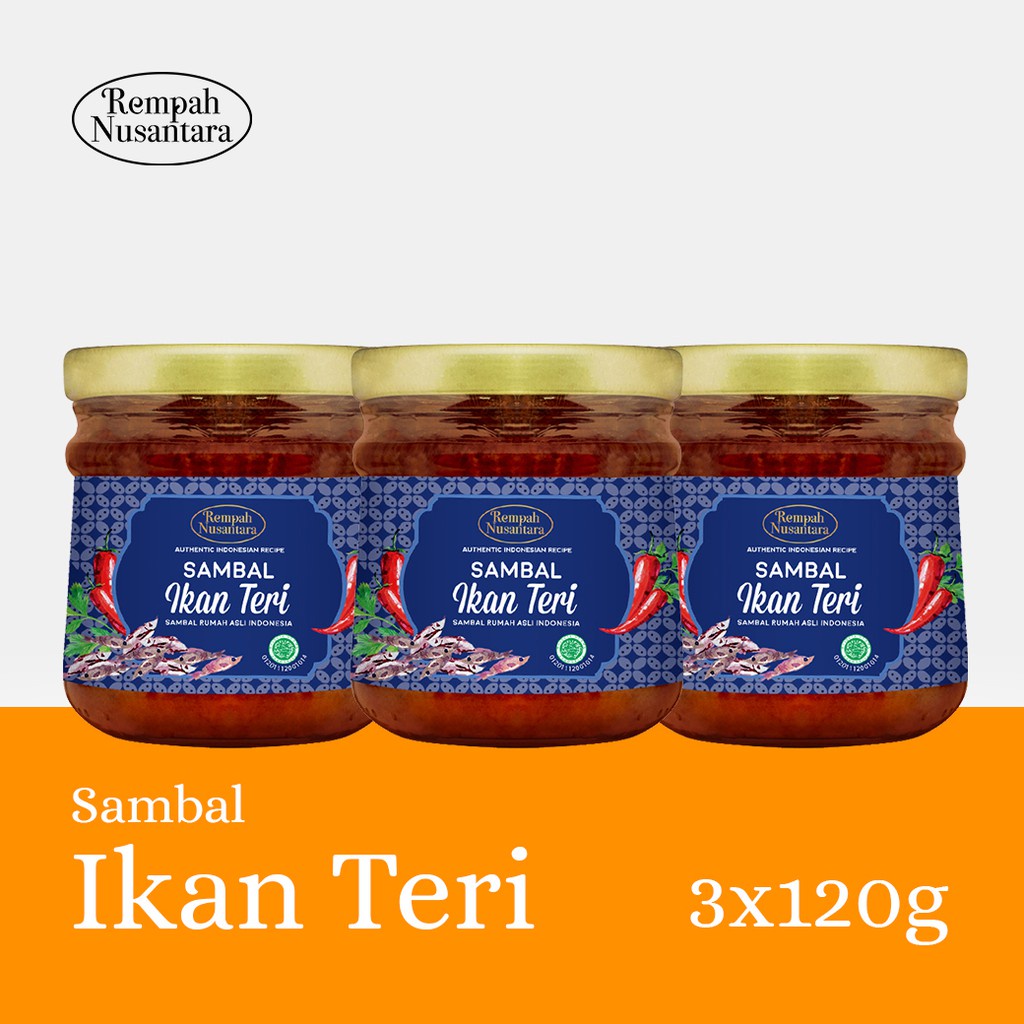 

Sambal Teri Seriboe Rempah Nusantara 3 Botol Jar X 120 Gr