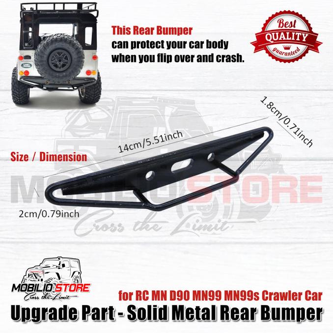 Upgrade Part - Rear Bumper Belakang Solid Metal RC MN D90 MN99 MN99s