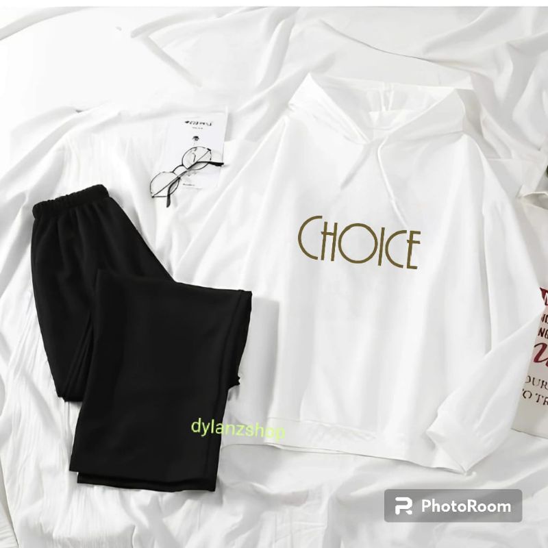 Setelan Sweater Hoodie wanita Atau Remaja Kekinian CHOICE