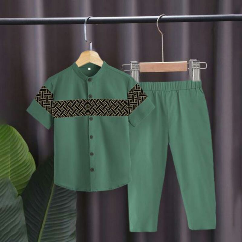 Pakaian muslim Anak Laki Laki Baju koko anak laki laki Model BatikTerbaru 2024 Bonus Peci / Kurta / 