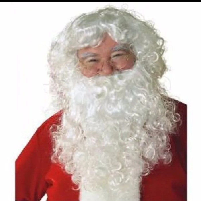 Wig Putih Plus Janggut Santa Wig Kakek Tua