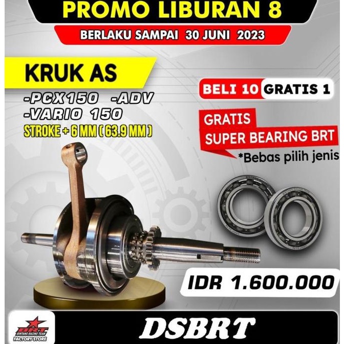 Crankshaft Kruk As Brt Vario 150 Pcx 150 Adv 150 Vario 125 Stroke Up