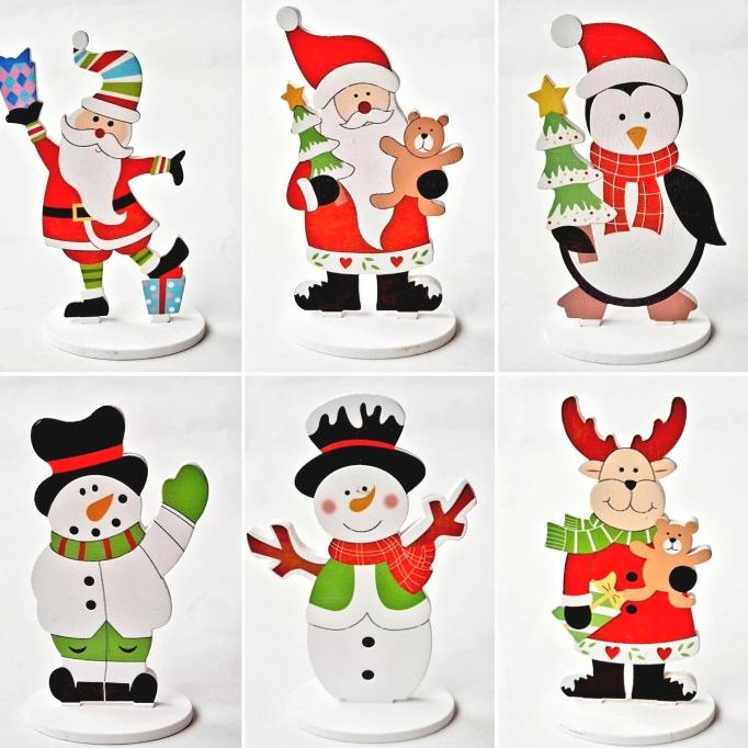 

Verricrist Pajangan Kayu Santa Hiasan Natal Dekor Patung Santa Snowman Raindeer Pengiriman Cepat