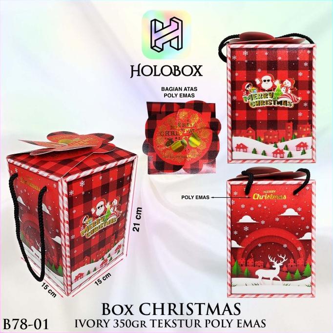 Kotak Kue Natal Box Hampers Christmas Toples 500Gr Dus Packaging B78 Original