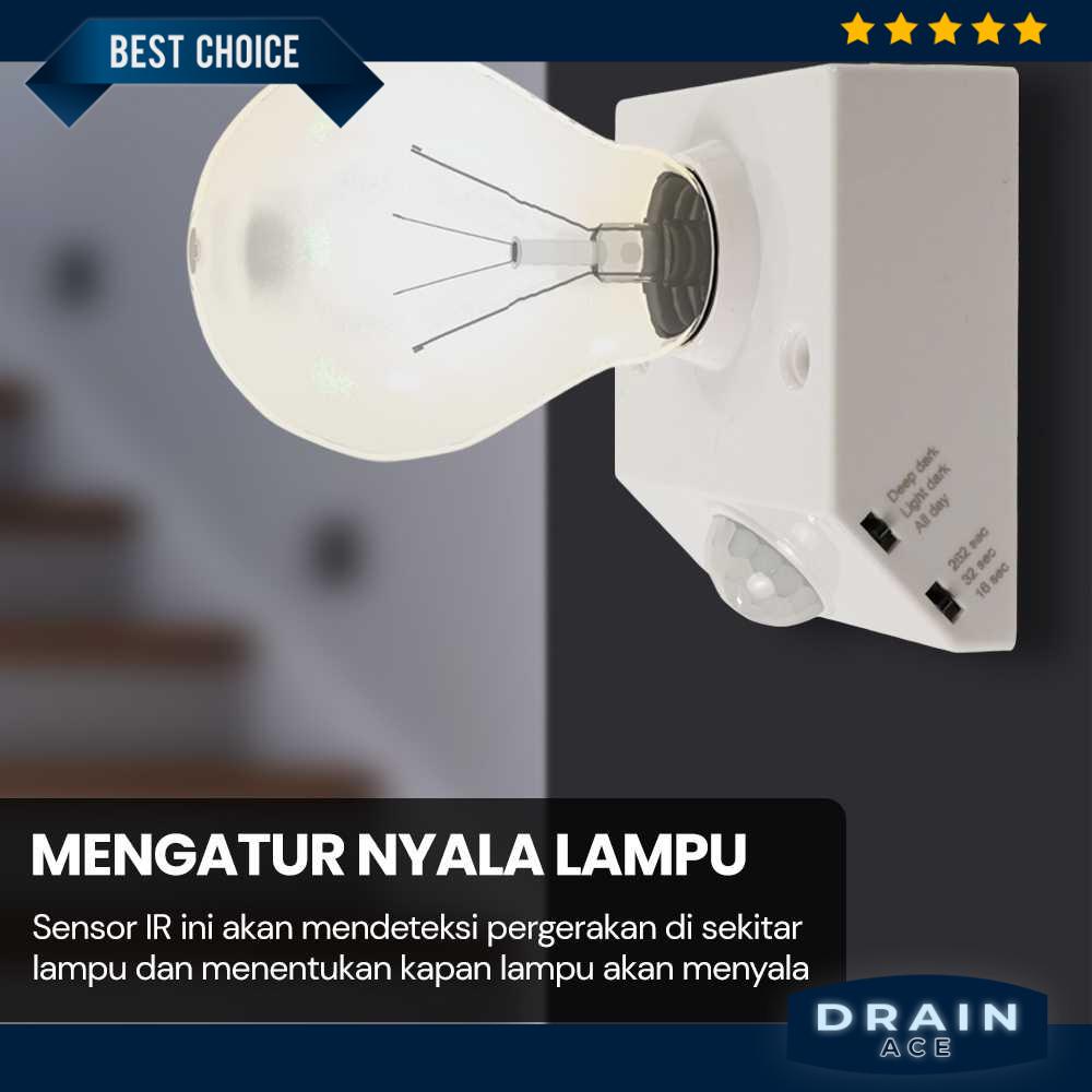 Fitting Lampu Bohlam with Infrared Motion Sensor 240V 25W E27 - APH820 - PB9 - Drainace
