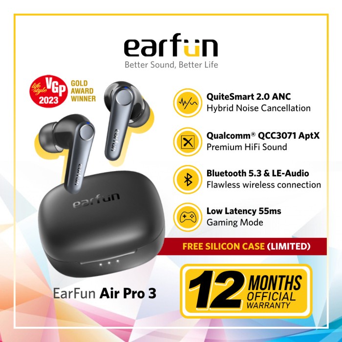 Ready EarFun Air Pro 3 - The world's 1st LE-audio ANC true wireless earbuds
