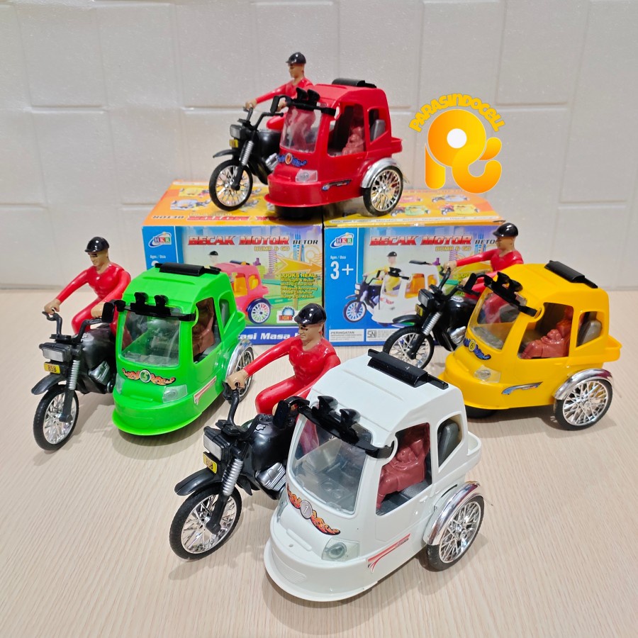 Mainan Anak Becak Motor Indonesia Mainan Tukang Becak Mini Ada Musik dan Lampu