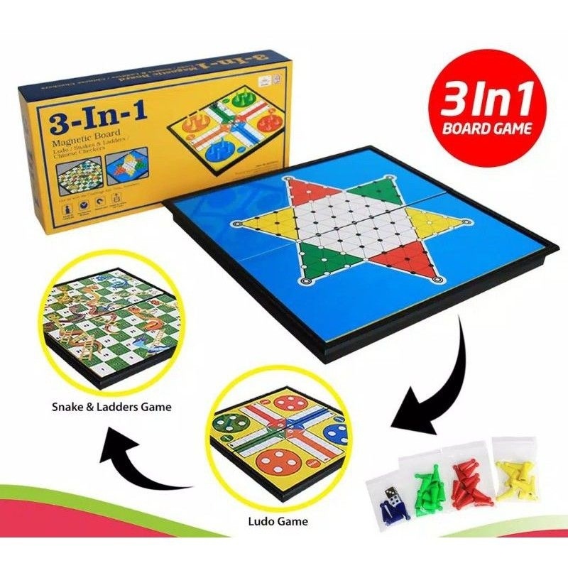 Mainan Ludo Magnet 3in1