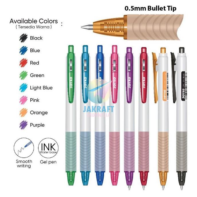 

Gel Pen Color Joyko Gpc-374 Pulpen Klik Warna Ala Sarasa Clip 0.5 Mm Kode 3