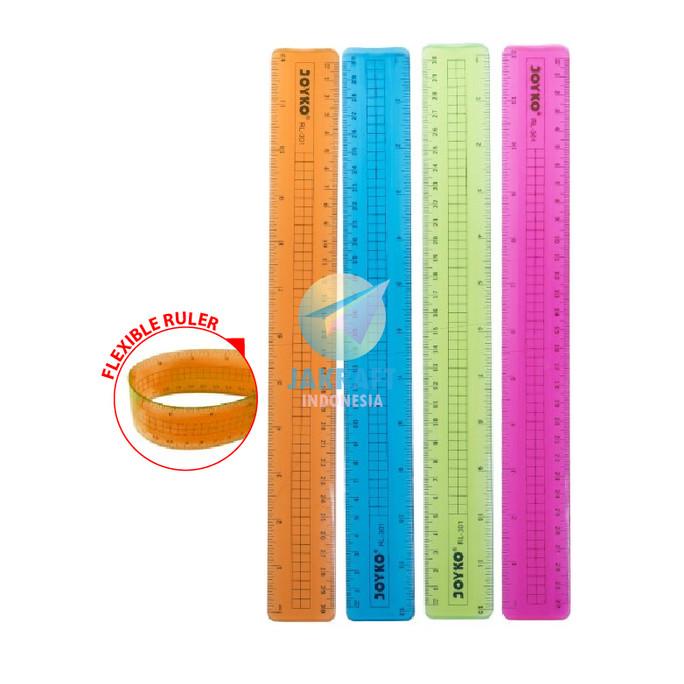 

Penggaris Lentur Joyko Rl-301 Panjang 30 Cm Elastis Anti Patah Warna Kode 518