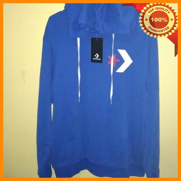 (TSSO) JACKET HOODIE CONVERSE STAR CHEVRON PULL OVER BLUE ORIGINAL JAKET PRIA