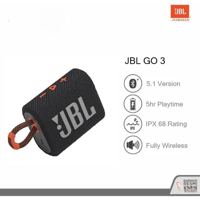 JBL GO 3 by Harman Kardon Original - Bluetooth Portable Speaker