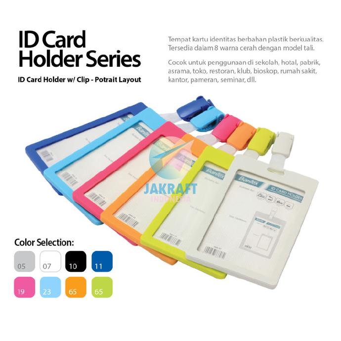 

Id Card Holder + Clip Bantex 8866 Potrait Name Tag Klip (54 X 90 Mm) Kode 1258