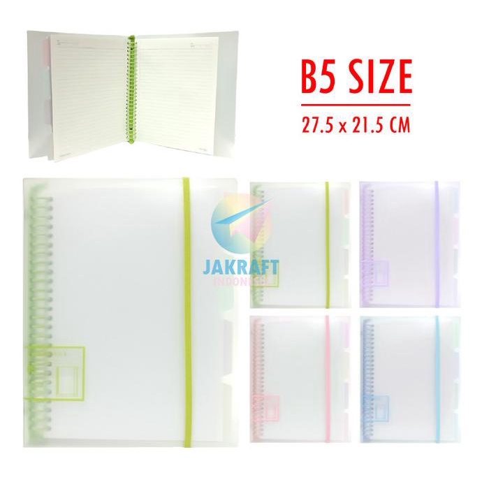 

Binder Note B5 Tali B0172 Cover Transparan 26 Ring Warna Bonus Lengkap Kode 1068