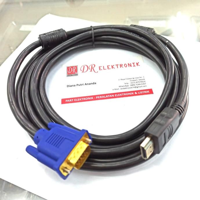Terbaru Kabel HDMI 3m serat jaring ke to VGA 3 meter 3meter 1080p v1.4 HQ dre3 Ayo Beli