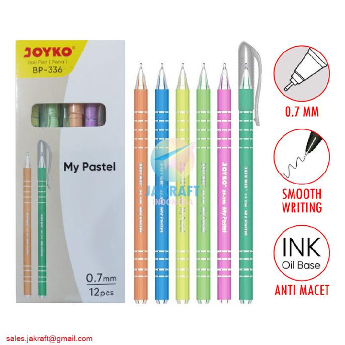 

Pulpen Bolpen Ballpoint Pen Joyko Bp-336 My Pastel Hitam 0.7 Mm Murah Kode 921