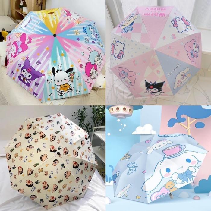 Payung Lipat Karakter Kartun Snoopy Pooh Sinchan Sanrio Toy Story Lucu